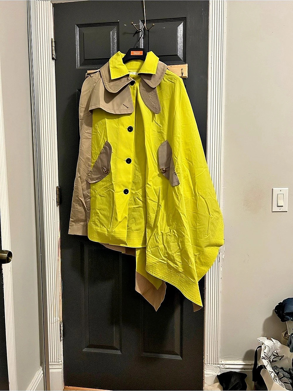 Sacai Asymmetrical Rain Cape in Yellow Size 4 SS19